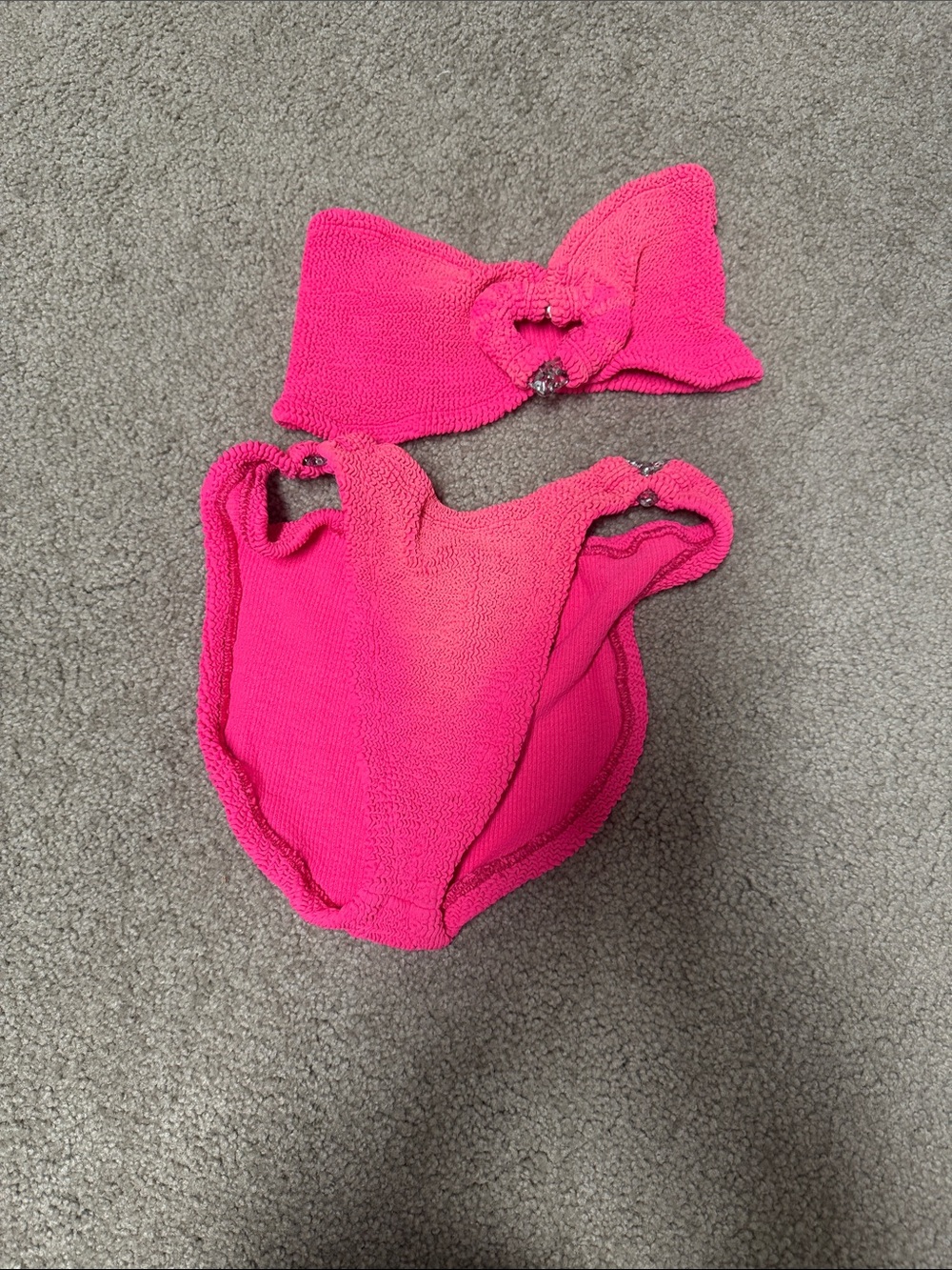Hunza G Hot Pink Swim Headband with Knotted Bow